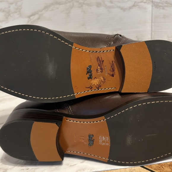 Coach ladies dark chocolate brown tall Brynn Riding leather Boots size 10 B - Picture 11 of 13